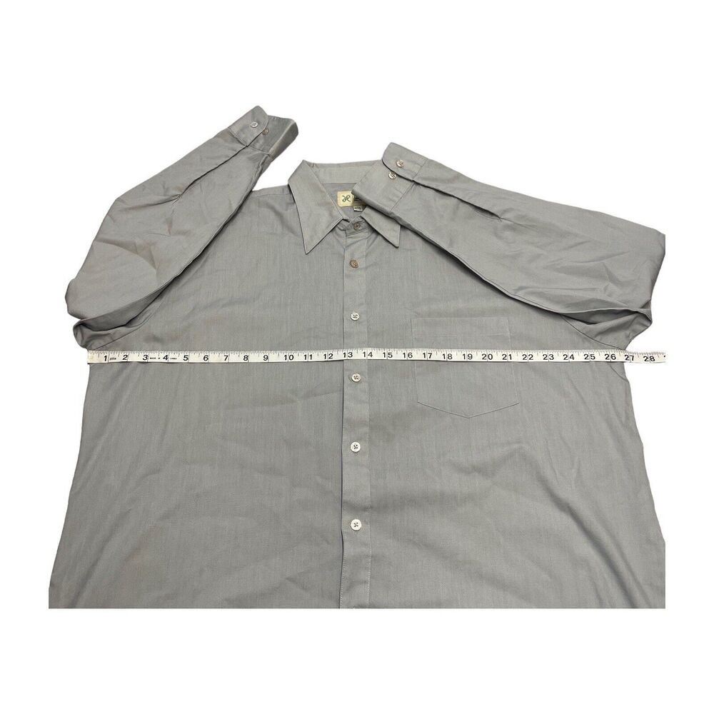 Haband Point Collar Pocket Gray Dress Shirt Long Sleeves Men’s Size 17.5 34/35 - Picture 5 of 8